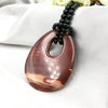 Natural Jasper,Rhodonite Pendant Black Agate Long Necklace