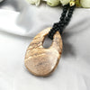 Natural Jasper,Rhodonite Pendant Black Agate Long Necklace