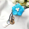 Natural Stone Flower Shell Silk Thread Tassel Neckalce