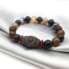 Natural Stone Picasso Jasper Labradorite etc. With Carved Tibetan Three Eye DZI Beads Bracelet For Men Accessories Gift
