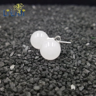 Real 925 Sterling Silver Natural Stone Dyed Color Beads Stud Earrings For Daily Wear