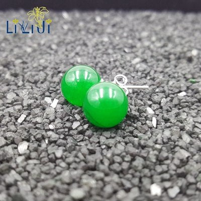 Real 925 Sterling Silver Natural Stone Dyed Color Beads Stud Earrings For Daily Wear
