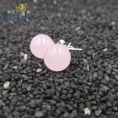 Real 925 Sterling Silver Natural Stone Dyed Color Beads Stud Earrings For Daily Wear