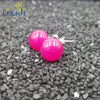 Real 925 Sterling Silver Natural Stone Dyed Color Beads Stud Earrings For Daily Wear