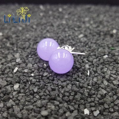 Real 925 Sterling Silver Natural Stone Dyed Color Beads Stud Earrings For Daily Wear