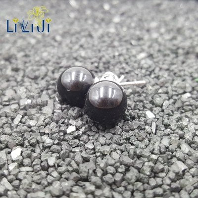 Real 925 Sterling Silver Natural Stone Dyed Color Beads Stud Earrings For Daily Wear
