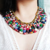 Lii Ji Real Stone Mutil Color Statement Necklace 49cm Agates Jaspers Quartzs Necklace Women Jewelry Stock sale