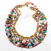 Lii Ji Real Stone Mutil Color Statement Necklace 49cm Agates Jaspers Quartzs Necklace Women Jewelry Stock sale