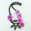 Lii Ji Real Stone Purole Jades Flowers Black Onyx Statement Necklace 50cm  Women Jewelry Gift