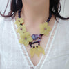 Lii Ji Real Stone Purple Yellow Necklace Amethysts Lemon Jades Statement Necklace 52cm Women Jewelry Gift