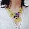 Lii Ji Real Stone Purple Yellow Necklace Amethysts Lemon Jades Statement Necklace 52cm Women Jewelry Gift