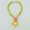 Lii Ji Yellow Necklace Lemon Jades Flowers Choker Necklace 47cm Stock Women Jewelry Gift