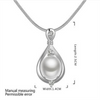 Like 925 sterling silver necklace set zircon pearl drop style delicate pendant silver necklace