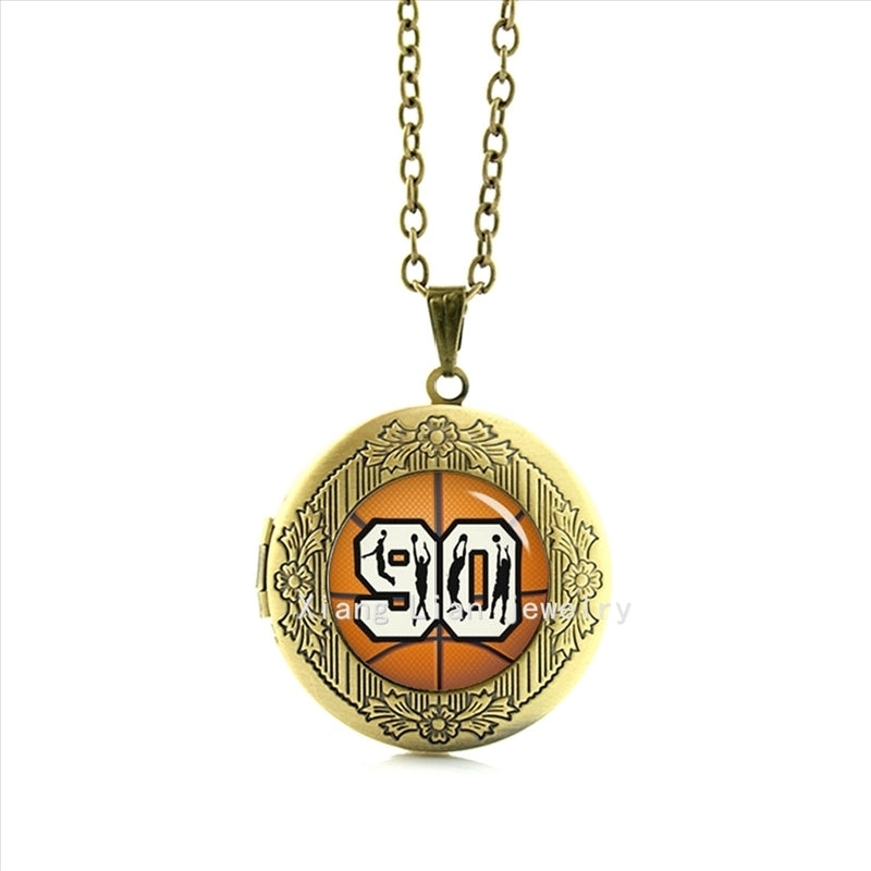 Limited New Fashion locket necklace Number 90 Basketball player pendant necklace sports wedding groom jewelry T471