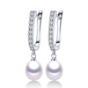 Hot Selling 925 Sterling Silver Drop Earrings Women 8-9mm Natural Pearl Jewelry Top Quality Earrings With Box