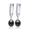 Hot Selling 925 Sterling Silver Drop Earrings Women 8-9mm Natural Pearl Jewelry Top Quality Earrings With Box