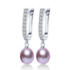 Hot Selling 925 Sterling Silver Drop Earrings Women 8-9mm Natural Pearl Jewelry Top Quality Earrings With Box