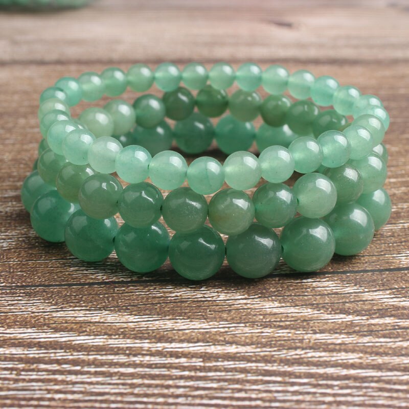 Ling Xiang 4-12mm  natural Jewelry green aventurine beads bracelet be fit for men and women  Accessories and amulets