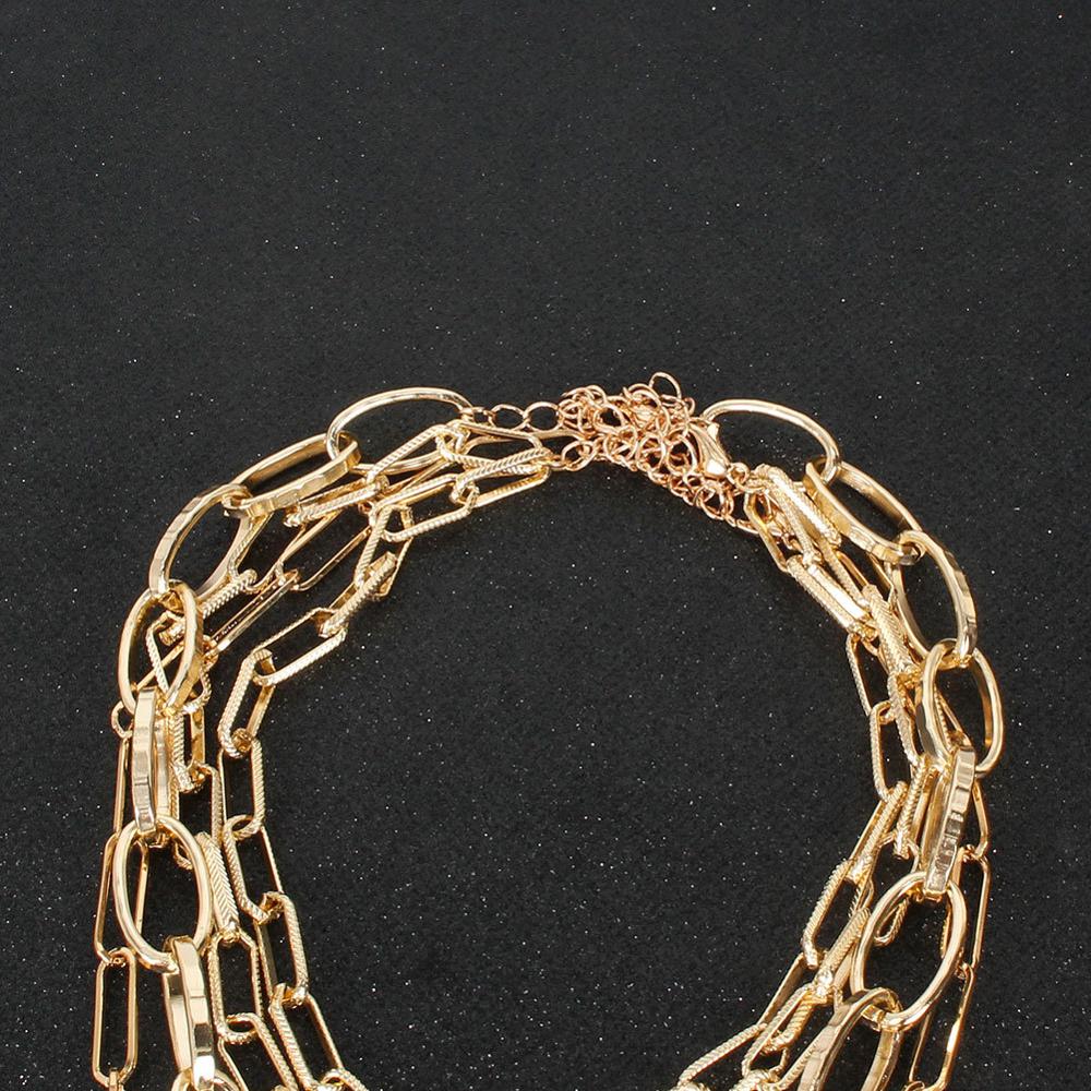 Lislesp Multi Layer Gold Metal Star Carabiner Chunky Chain Necklace for Women Vintage Statement Punk Choker Collar Jewelry Pack