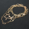Lislesp Multi Layer Gold Metal Star Carabiner Chunky Chain Necklace for Women Vintage Statement Punk Choker Collar Jewelry Pack
