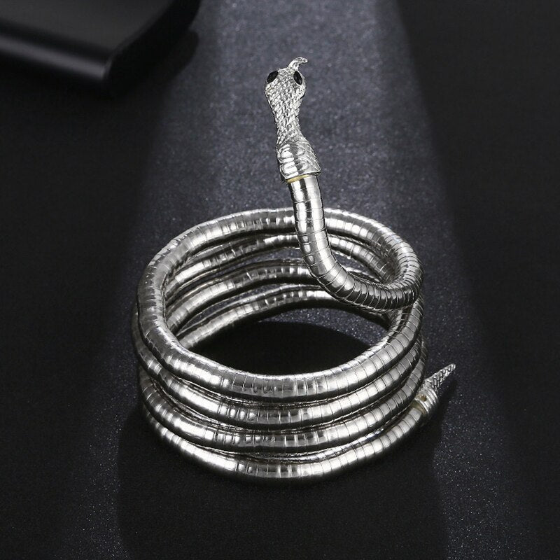 Lislesp Punk Snake Necklace & Pendant Handmade Long Statement Collar Party Jewelry Women Vintage Gold Torques Choker Necklace