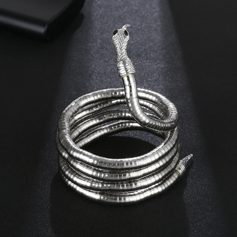 Lislesp Punk Snake Necklace & Pendant Handmade Long Statement Collar Party Jewelry Women Vintage Gold Torques Choker Necklace