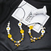 Little Bee Daisy Rhinestone Hip Hop Necklaces Jewelry For Women Pearl Smiley Rope Adjustable Choker Necklace Punk Gift