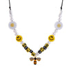 Little Bee Daisy Rhinestone Hip Hop Necklaces Jewelry For Women Pearl Smiley Rope Adjustable Choker Necklace Punk Gift