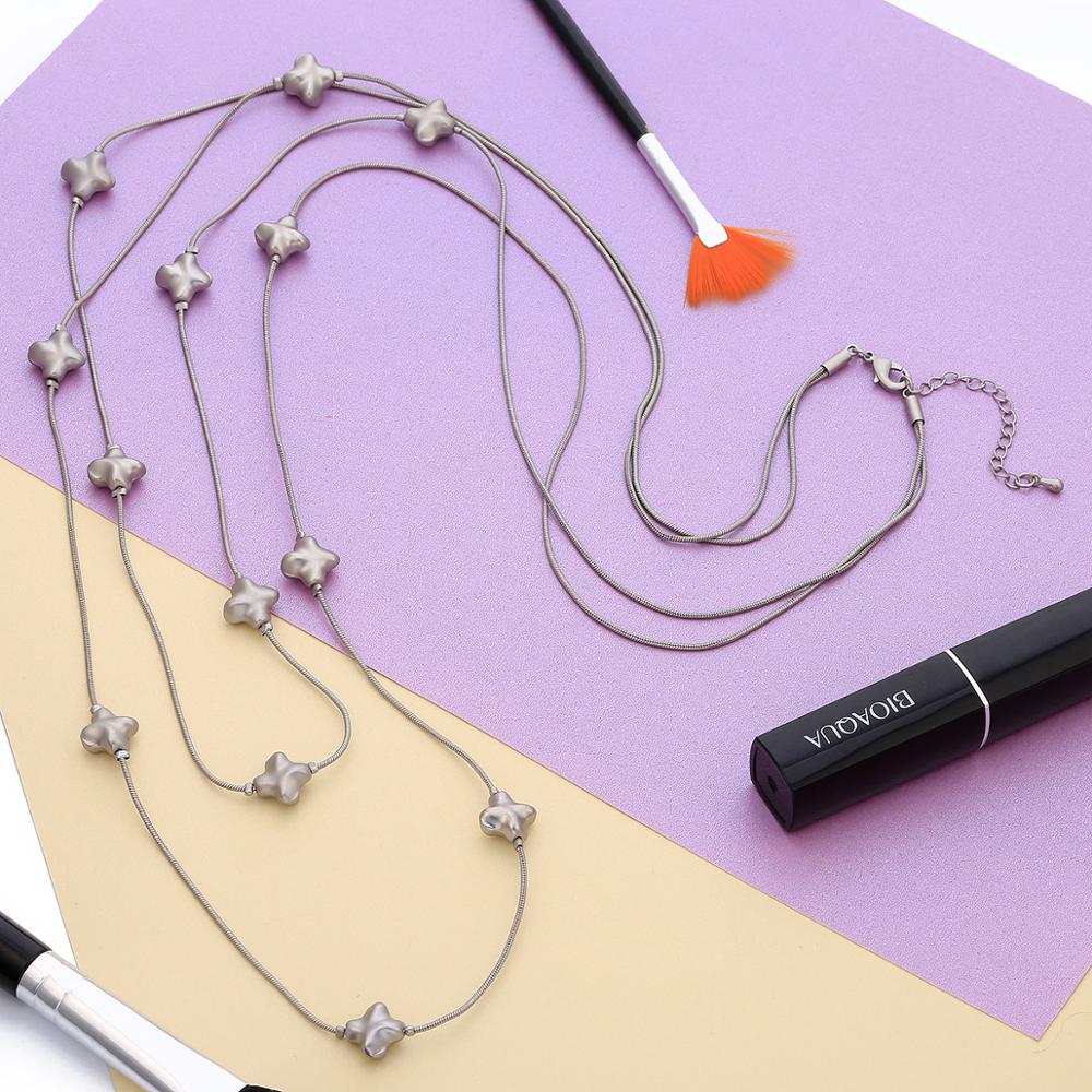 Little Polaris Stars Pendant Necklaces For Woman Gold Black Color Long Double Layer Snake Chain Necklace Bohemia Jewelry Gifts