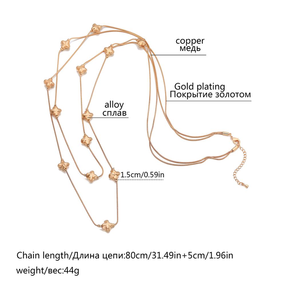 Little Polaris Stars Pendant Necklaces For Woman Gold Black Color Long Double Layer Snake Chain Necklace Bohemia Jewelry Gifts