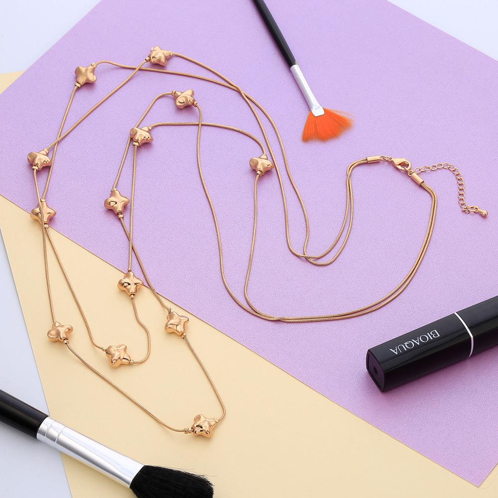 Little Polaris Stars Pendant Necklaces For Woman Gold Black Color Long Double Layer Snake Chain Necklace Bohemia Jewelry Gifts