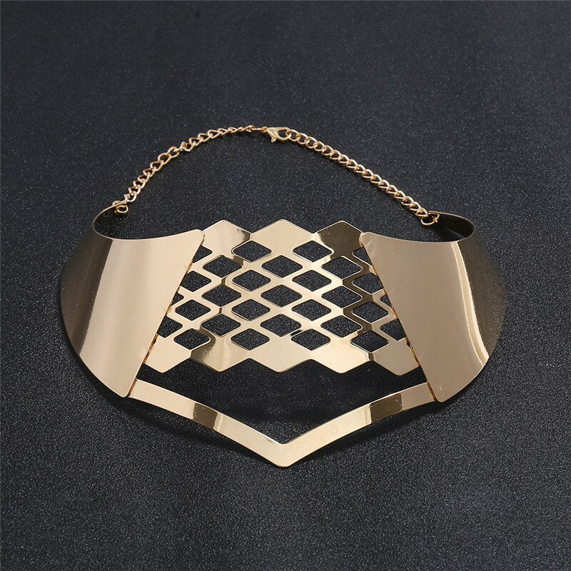 Liuxsp Africa Matel Necklace For Women Geometic Vintage Statement Choker Necklace Boho Bohemian Style Female Jewelry