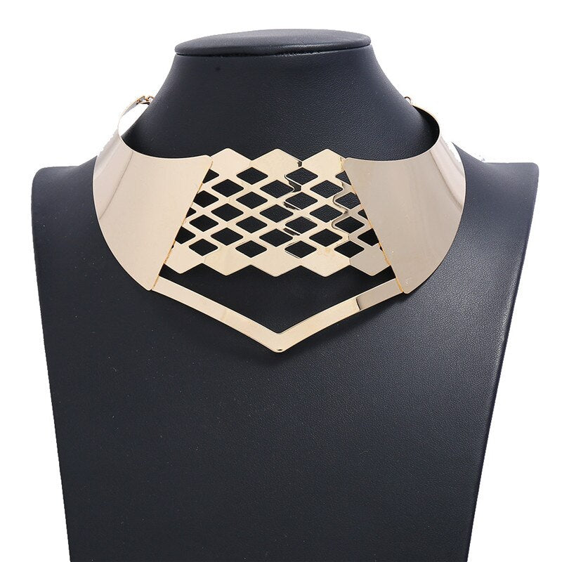 Liuxsp Africa Matel Necklace For Women Geometic Vintage Statement Choker Necklace Boho Bohemian Style Female Jewelry