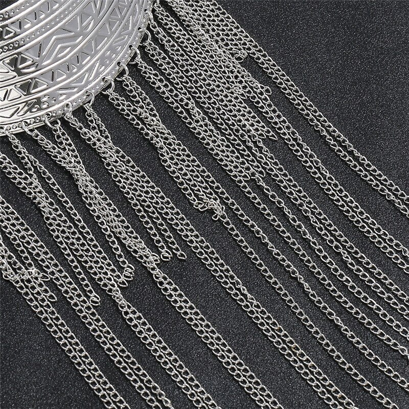 Liuxsp Matel Tassel Necklace For Women Geometic Vintage Statement Choker Necklace Boho Bohemian Style Female Jewelry