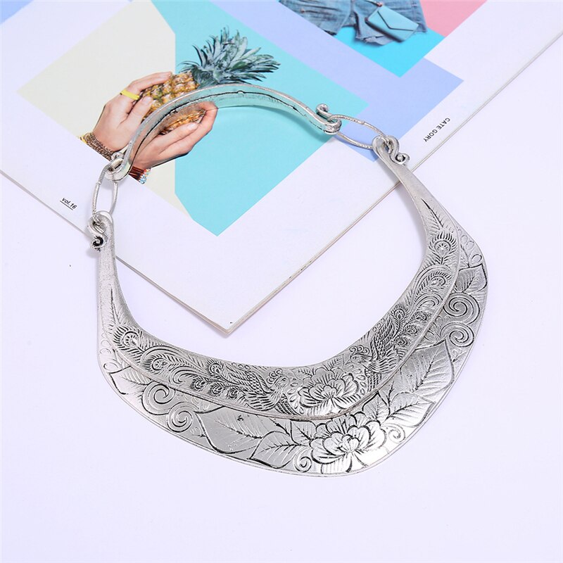 Liuxsp Torque Necklace For Women Vintage Statement Choker Necklace Bohemian Style Female Jewelry