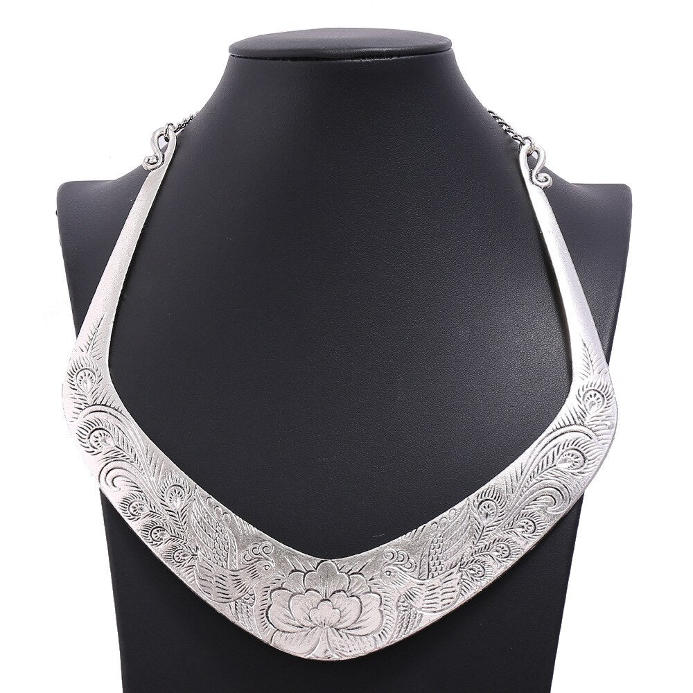 Liuxsp Vintage Statement Choker Necklace Bohemian Style Female Jewelry Torque Necklace For Women