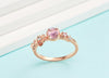 L 925 sterling silver natural rose quartz rings Beauty and Beast Bell Princess pink crystal flowers rings for women gift