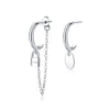 Lock Stud Earrings For Women 925 Stamp Silver Color Piercing Ear Long Earring Wedding Designer  Jewelry Christmas