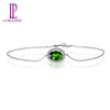 Lohaspie Solid 18K White Gold 1.46ct Natural Chrome Diopside & Diamonds Bracelet For Women Fine Diamond-Jewelry 7.5 Inches