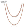 Lokaer Bohemia Titanium Stainless Steel Double Layer Choker Necklaces Beach Pendant Snake Chain Necklace For Women Girls N20002