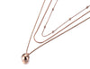 Lokaer Bohemia Titanium Stainless Steel Three-layer Round Ball Choker Necklaces Jewelry Pendant Chain Necklace For Women N19081
