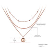Lokaer Bohemia Titanium Stainless Steel Three-layer Round Ball Choker Necklaces Jewelry Pendant Chain Necklace For Women N19081