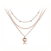 Lokaer Bohemia Titanium Stainless Steel Three-layer Round Ball Choker Necklaces Jewelry Pendant Chain Necklace For Women N19081