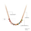 Lokaer Bohemia Stainless Steel Colorful CZ Crystal Choker Necklace Beach Jewelry Pendant Chain Necklace For Women N20222