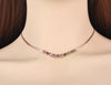 Lokaer Bohemia Stainless Steel Colorful CZ Crystal Choker Necklace Beach Jewelry Pendant Chain Necklace For Women N20222