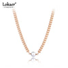 Lokaer Original Design Stainless Steel White Pearl Choker Necklaces For Women Girl Bohemia Leaflet Charm Pendant Necklace N20098