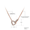 Lokaer Original Design Titanium Stainless Steel Heart Choker Necklaces Romantic Rhinestone Pendant Necklace For Women N20015