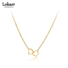 Lokaer Romantic Titanium Stainless Steel Double Heart Choker Necklaces Jewelry Chain Pendant Necklace For Women N21143