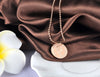 Lokaer Rose Gold Color Round Coin Pendant Necklace for Women Simple Portrait Charm Necklace Dainty Gifts N18236