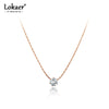 Lokaer Simple Design Rose Gold CZ Crystal Charm Pendant Necklaces For Women Girls Trendy Titanium Steel Office Necklace N20213